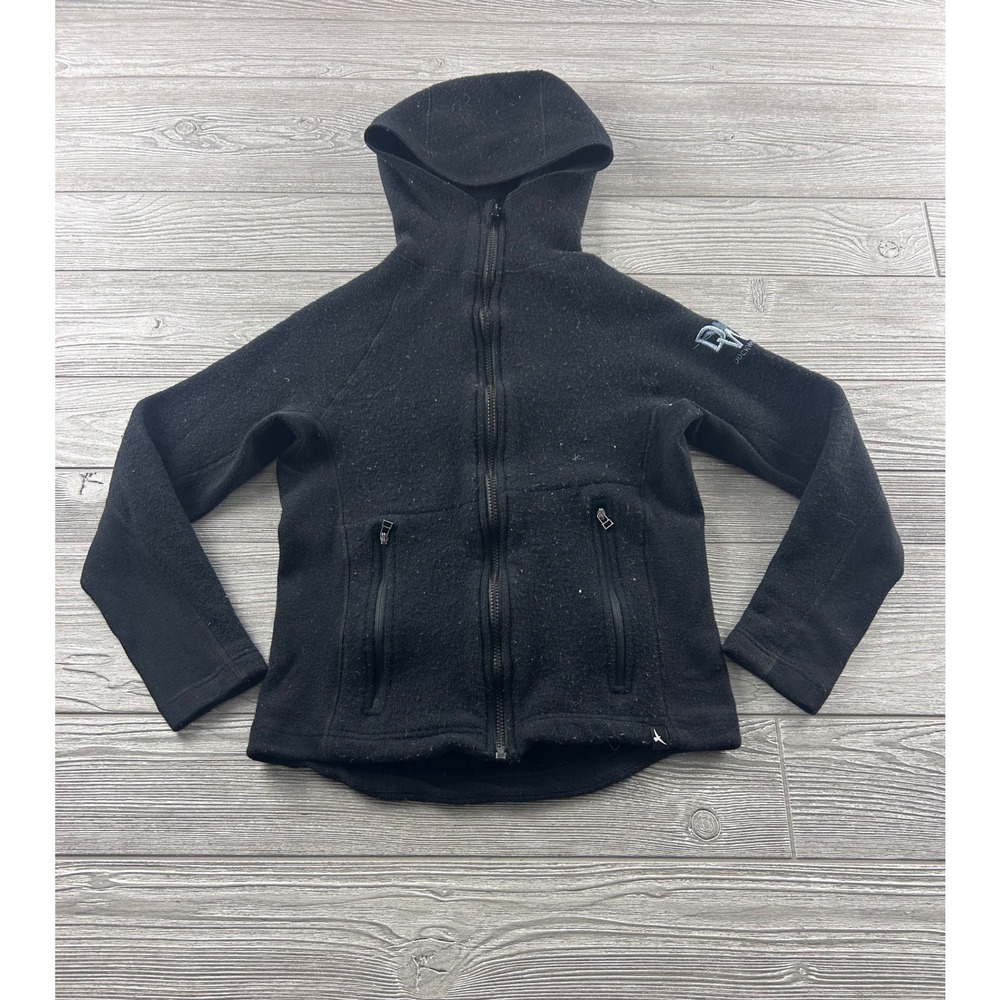 Duckworth Wool Full Zip Hoodie Black Rambouillet Merino XS Made in USA 1526
